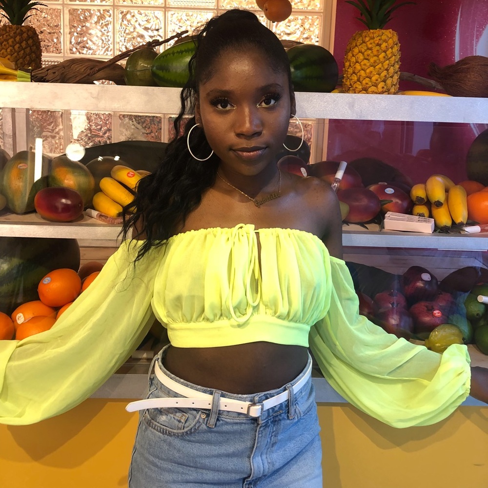 Neon yellow fashion top